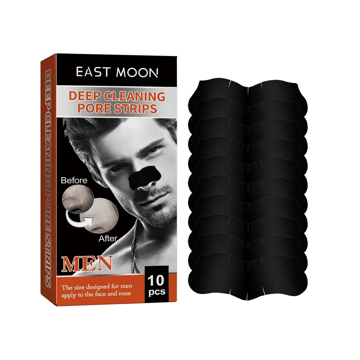Nose Blackhead Remover Peel-Off Strips | Bamboo Charcoal 10pk Nose Peel-Off Strips QXL 10Pcs Boxed