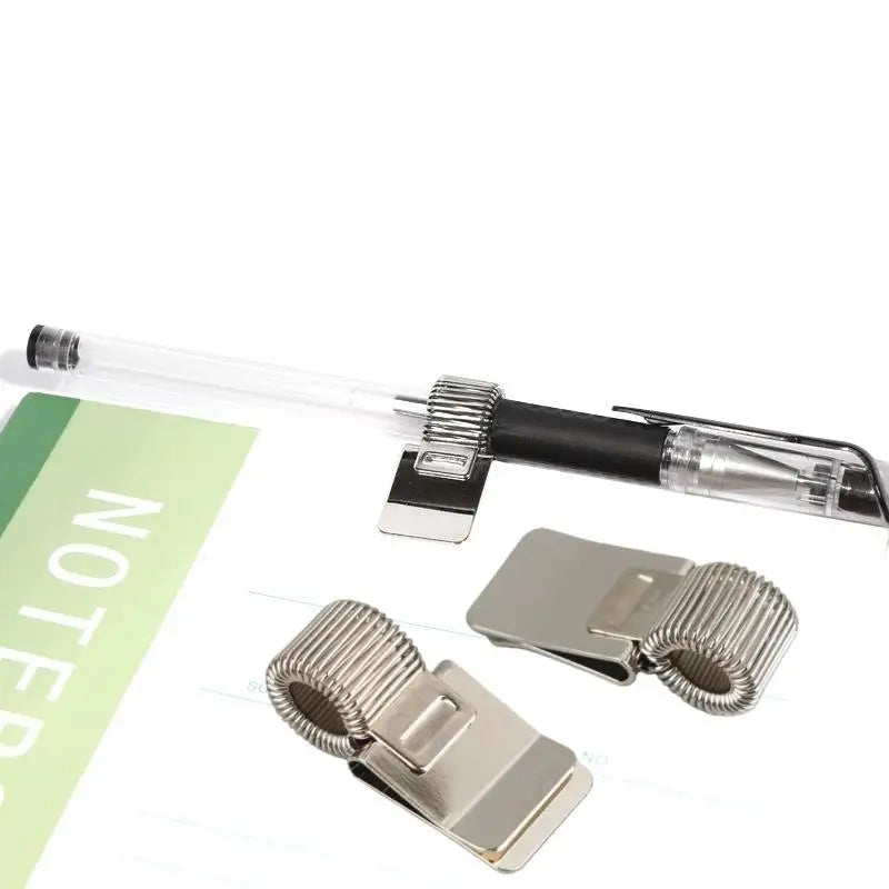 Telescopic Spring Pen Clip for Notepad | 1/3/5 Pack Metal Pen Clip Holder QXL