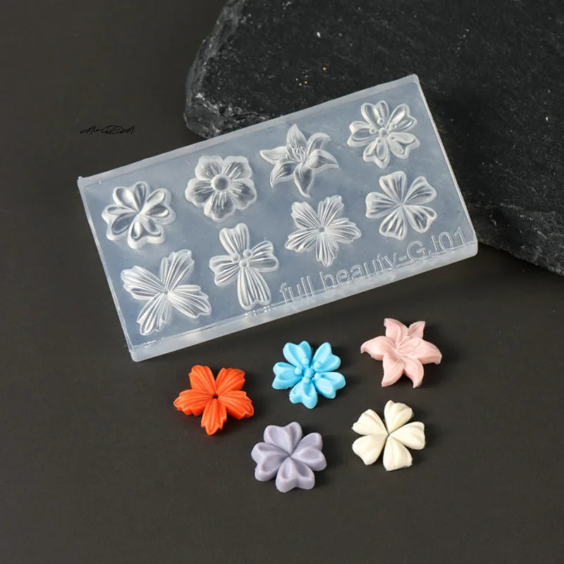 3D Floral Silicone Nail Mold | DIY Spring Flower Manicure Silicone Nail Mold QXL