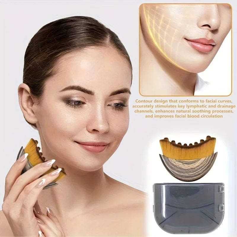 Stainless Steel Facial Contour Scraping Board & Brush Set Facial Contouring Tool QXL