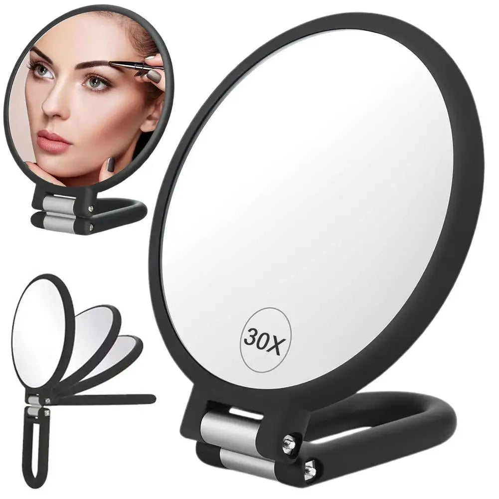 Double-Sided 15X–30X Magnifying Makeup Mirror | Foldable Travel Magnifying Makeup Mirror QXL 30x CN
