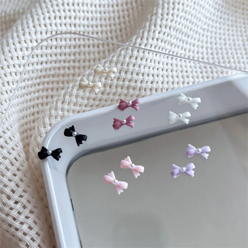 20-Pc 3D Bowtie Pearl Nail Charms | Mixed Color Resin Nail Art Nail Art Charms QXL