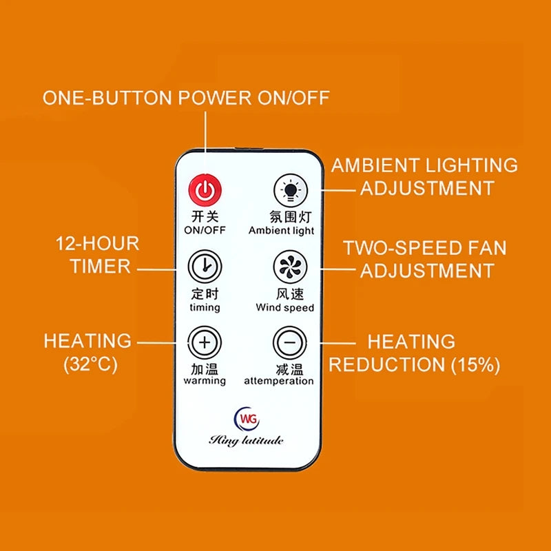 Wall-Mount Mini Space Heater Night Light Remote | Dreamburgh Mini Space Heater QXL