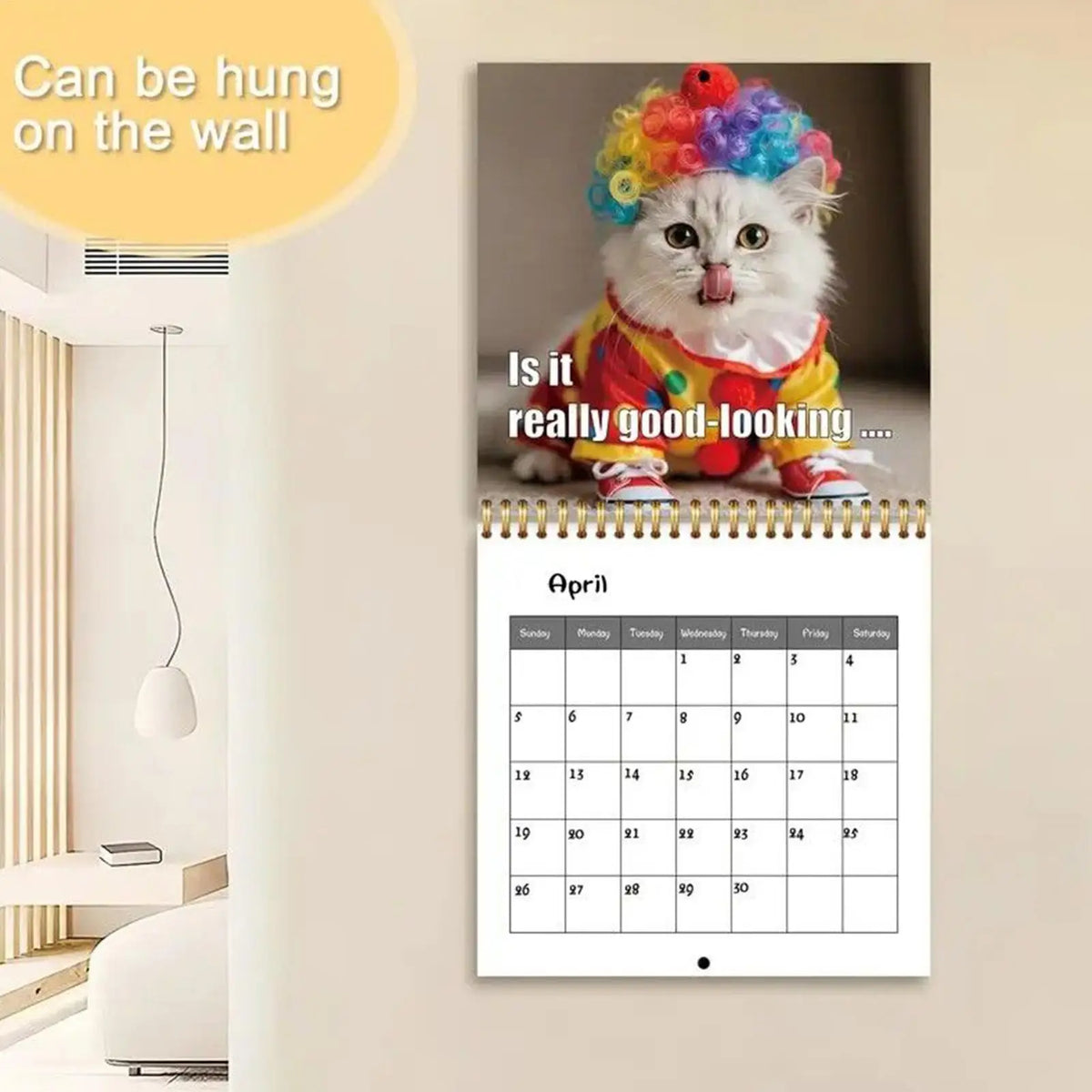 2026 Cat Wall Calendar – 12-Month Monthly Planner Wall Calendar QXL
