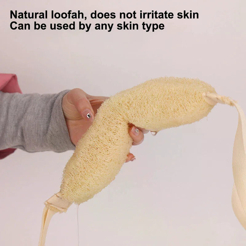 Natural Loofah Exfoliating Back Scrubber Bath Strap | S & L Loofah Bath Scrubber QXL