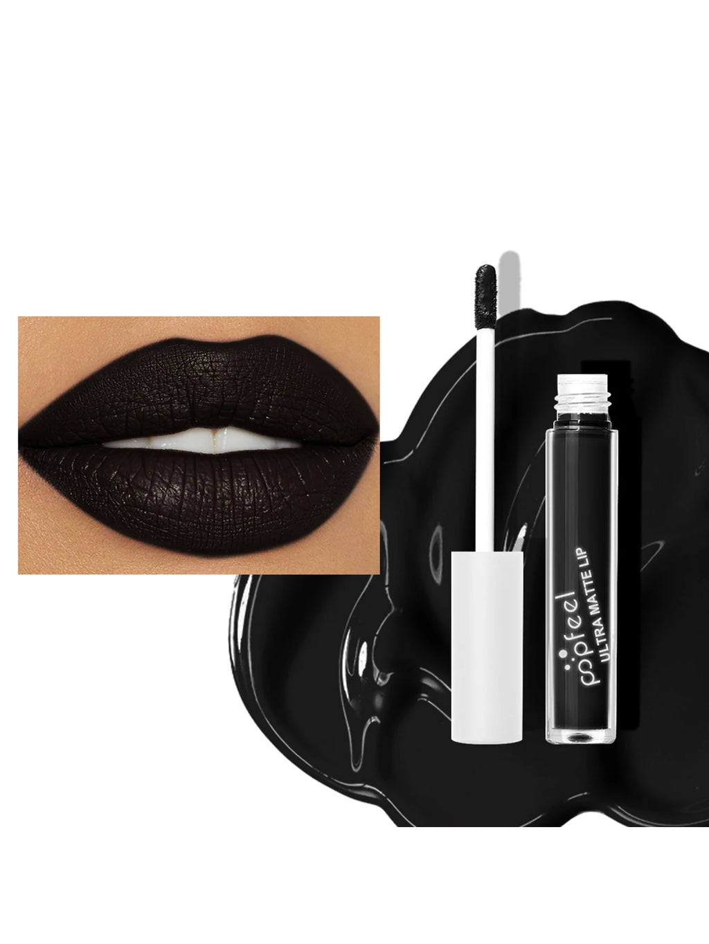 POPFEEL Black Lipstick & Lip Gloss Kit | Matte Long-Lasting Lip Makeup Kit QXL