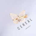 Shiny Metal Butterfly Hair Clip | Golden Bridal Hairpin Butterfly Hair Clip QXL Left