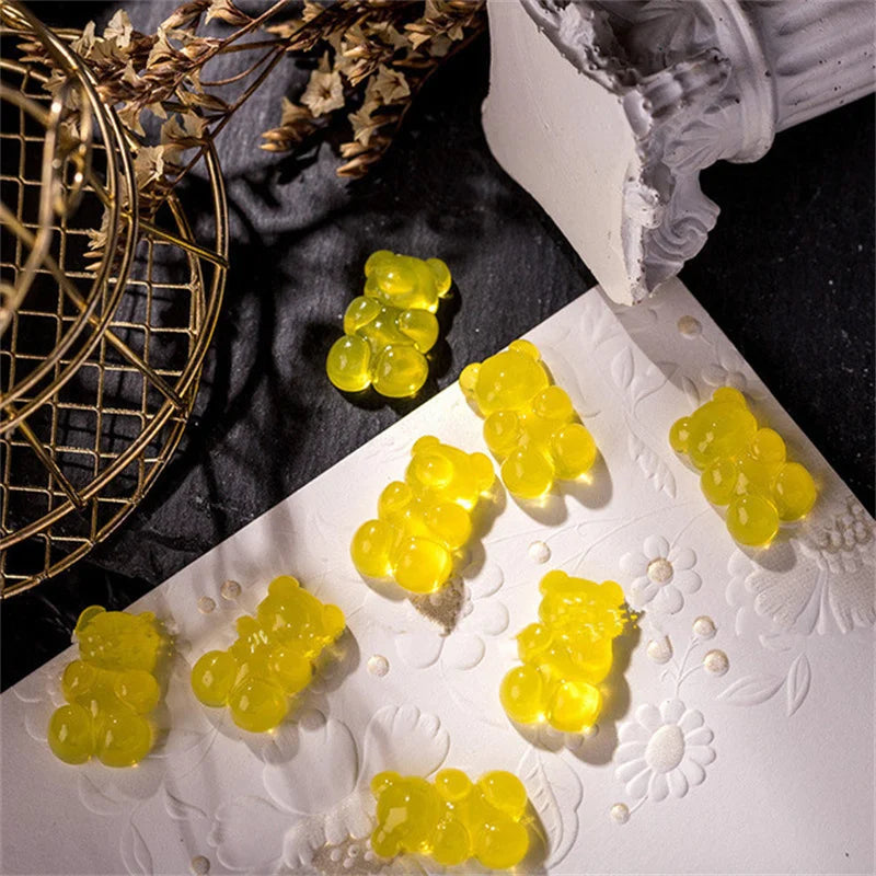 10-Pc 3D Kawaii Bear Nail Charms | Resin DIY Decorations Nail Art Charms QXL