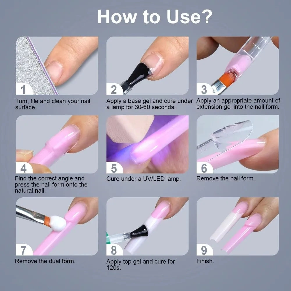 150-Pc Ultra Short Space Nail Dual Forms | 15 Sizes French Tips Nail Dual Forms QXL