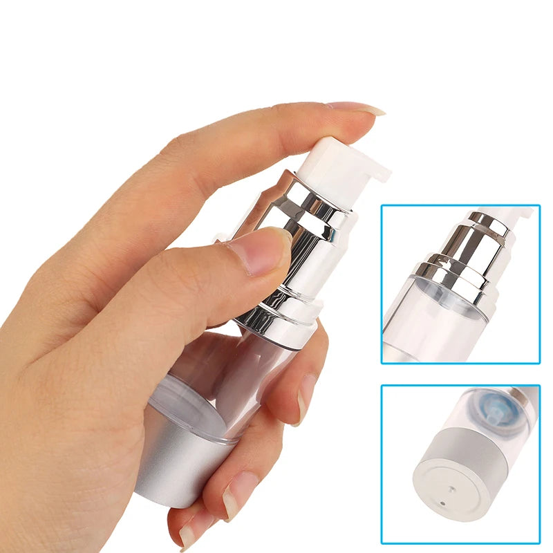 UV Silver Airless Pump Bottles 15/30/50ml | Vacuum Lotion Airless Pump Bottle QXL