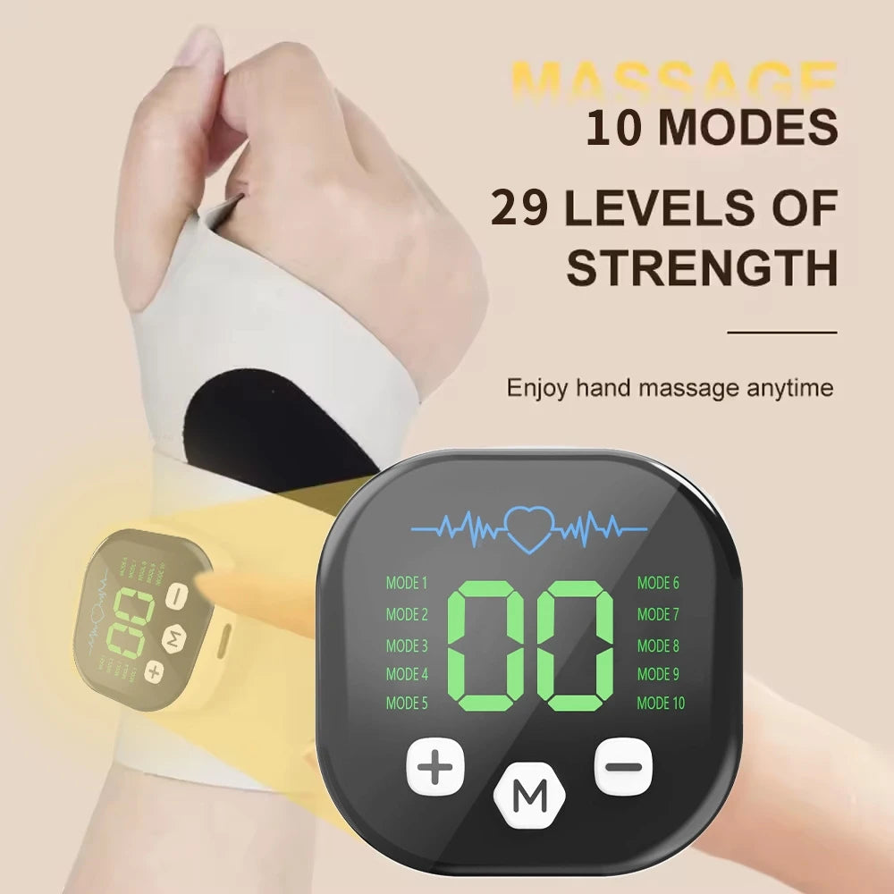 10-Mode EMS Cordless Wrist Massager | USB Rechargeable Wrap EMS Wrist Massager QXL