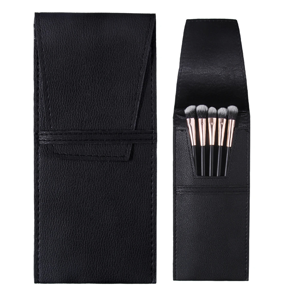 KOSSHOW 6-Piece Eyeshadow Brush Set | Wood Handle & Storage Bag Eye Makeup Brush Set QXL
