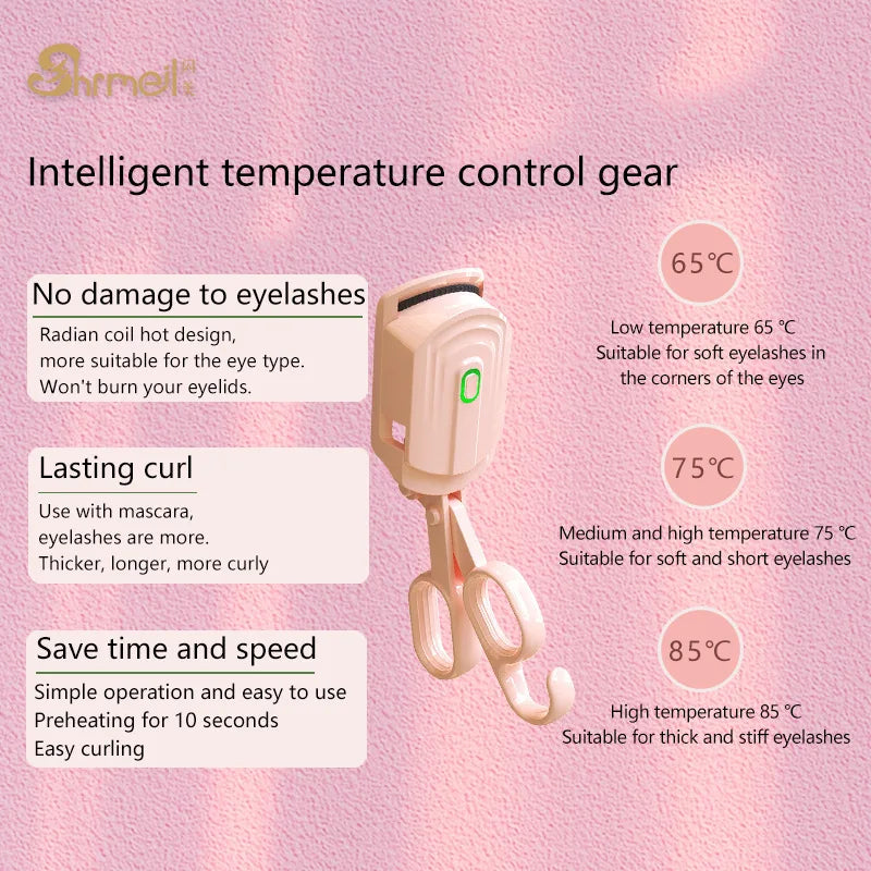 Electric Heated Eyelash Curler | Quick-Heat Portable Lash Tool Heated Eyelash Curler QXL