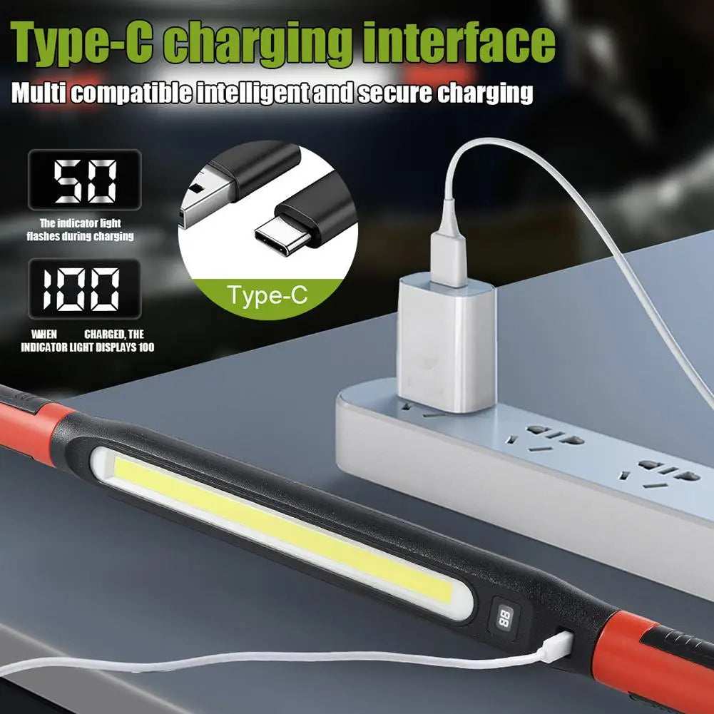 USB Rechargeable Magnetic LED Work Light | 360° Hook Lamp LED Work Light QXL