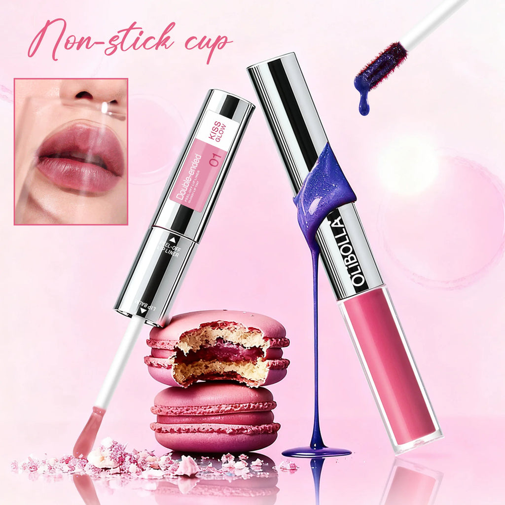 Double-Ended Peel-Off Lip Stain & Shimmer Lip Gloss Pen Lip Gloss Pen QXL