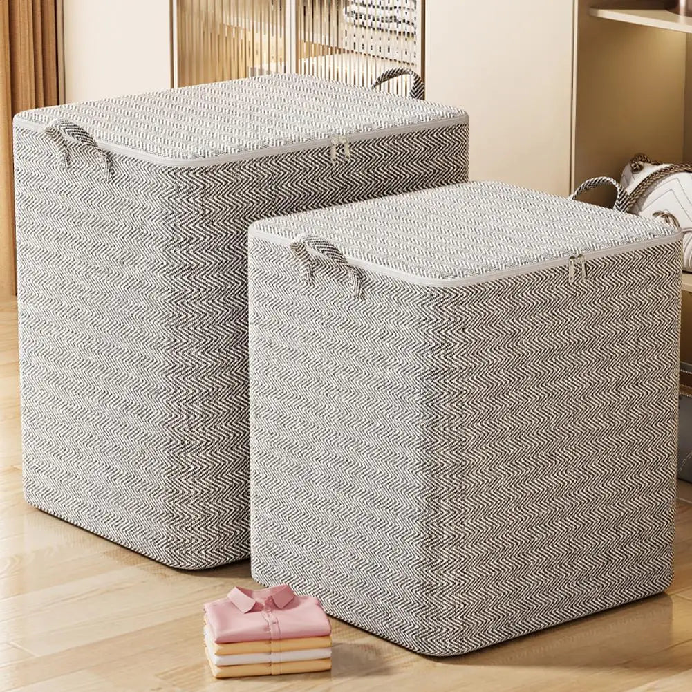 Foldable Clothes Storage Box with Lid | Large Laundry Organizer Clothes Storage Box QXL