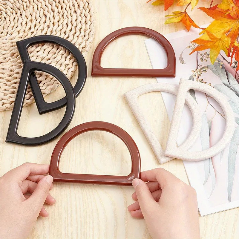 D-Shaped Imitation Wood Bag Handles | 3 Colors DIY Craft Bag Handles QXL