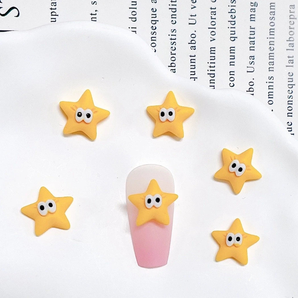 20-Pack 11mm Resin Star Flat Back Cabochons | Kawaii DIY Craft Resin Craft Cabochons QXL