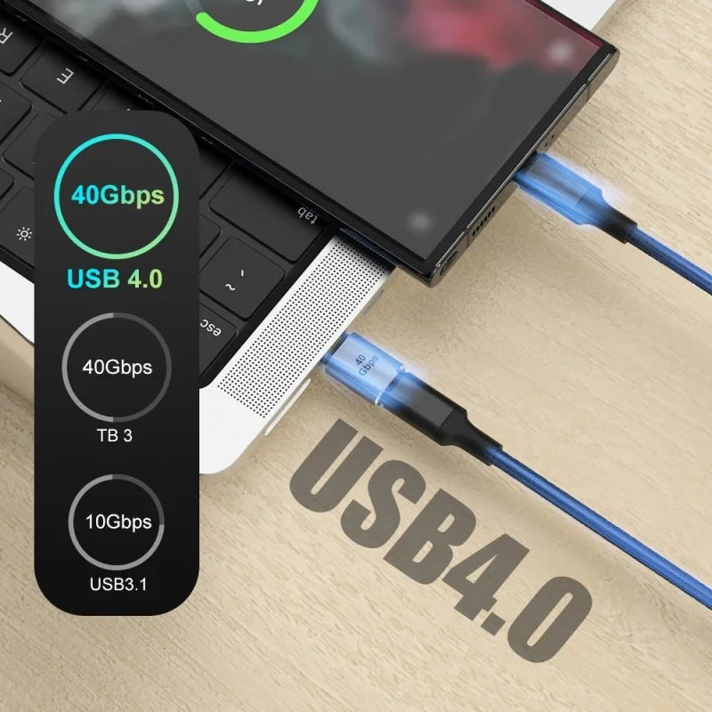 USB4 40Gbps 90° USB-C Adapter | 100W PD & 8K@60Hz OTG USB-C Adapter QXL
