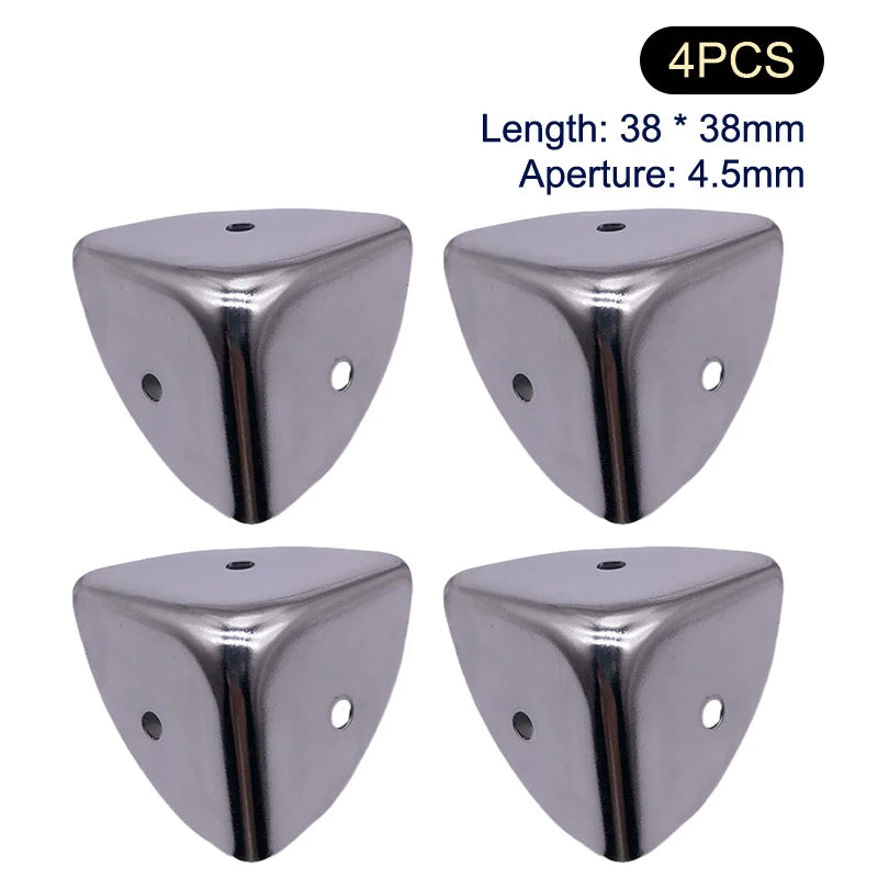 4-Pack Iron Metal Corner Protectors for Furniture & Wooden Cases Furniture Corner Guard QXL A5