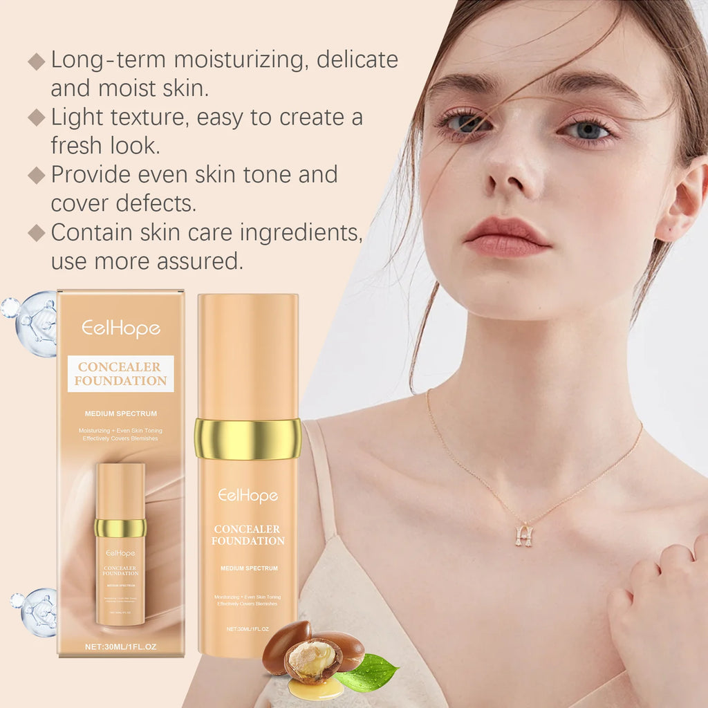 Eelhope Color-Changing Foundation & Concealer | Hydrating 30ml Color-Changing Foundation QXL