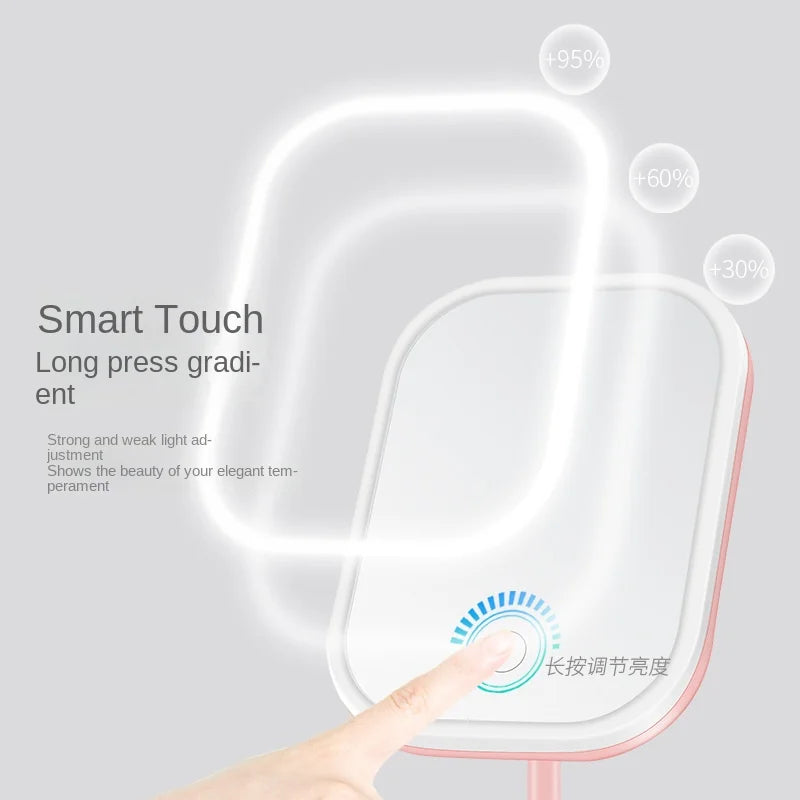 LED Vanity Mirror | 3-Color Fill Light & USB Charging Desktop LED Vanity Mirror QXL