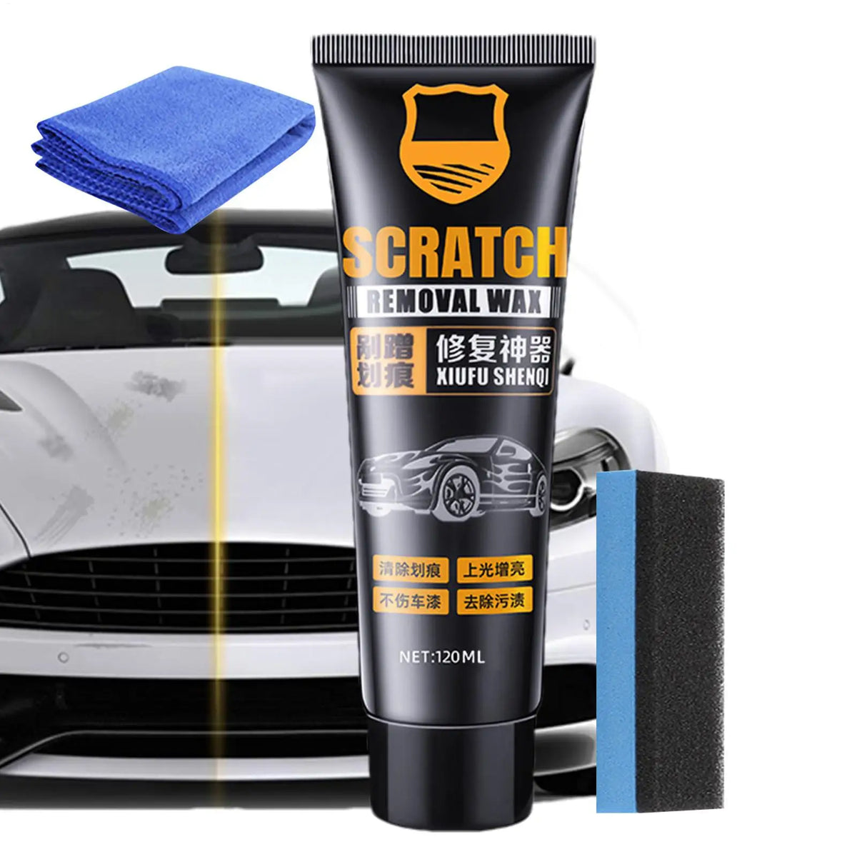 Car Scratch Remover Polishing Wax & Swirl Repair Kit 120ml Car Scratch Repair Wax QXL