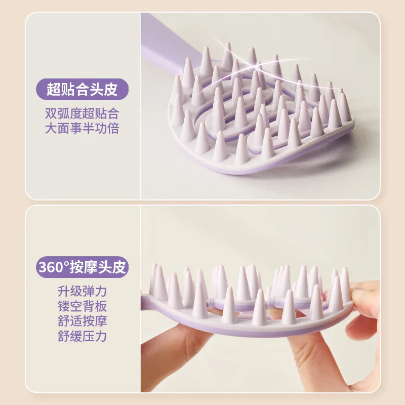Soft Rubber Scalp Massage Shampoo Comb | ABS+TPR Brush Scalp Massage Comb QXL
