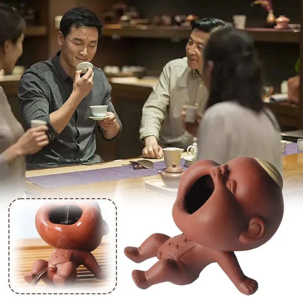 Purple Clay Peeing Boy Tea Pet | Zisha Figurine Ornament Tea Pet Figurine QXL