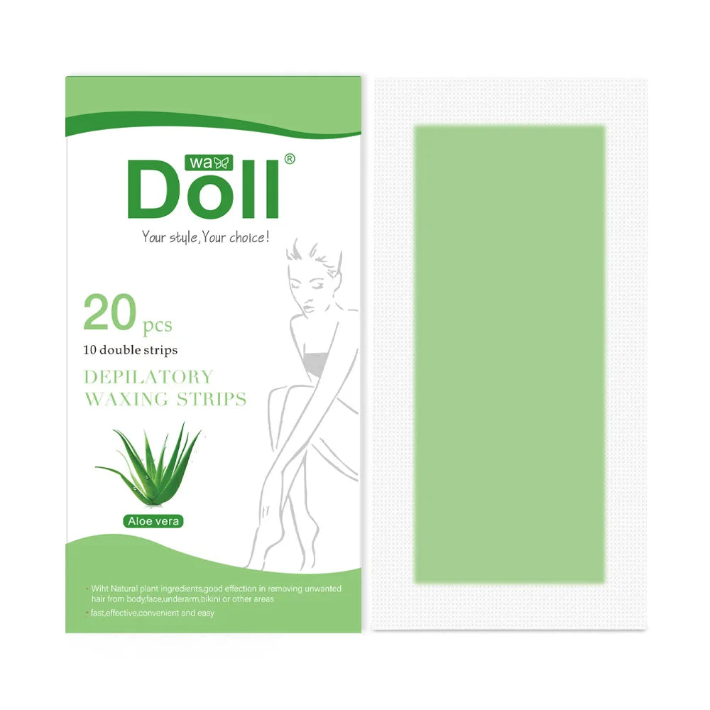 10-Pack Cold Wax Strips – Face, Arm, Leg & Body Hair Removal Cold Wax Strips QXL