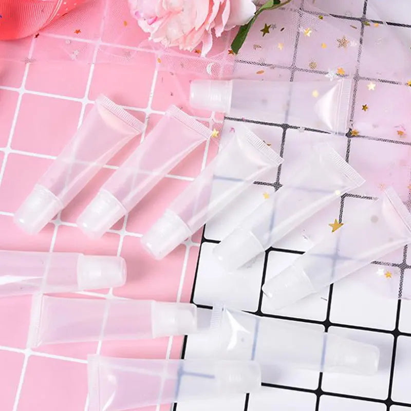 10-Pack Clear Lip Gloss & Lip Balm Squeeze Tubes 5/10/15ml Lip Gloss Squeeze Tube QXL 10