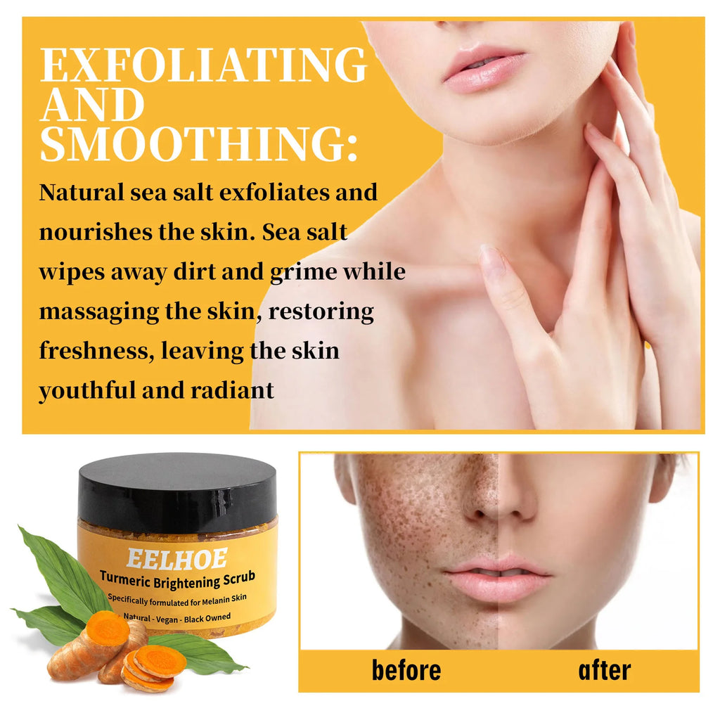 EELHOE Turmeric Body Scrub – Brightening & Moisturizing Body Scrub Exfoliator QXL