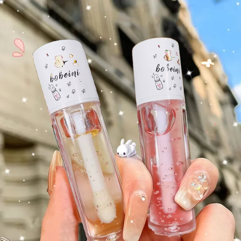 Peach Milk Lip Oil & Bee Lip Balm | Hydrating 5ml Lip Oil Balm QXL