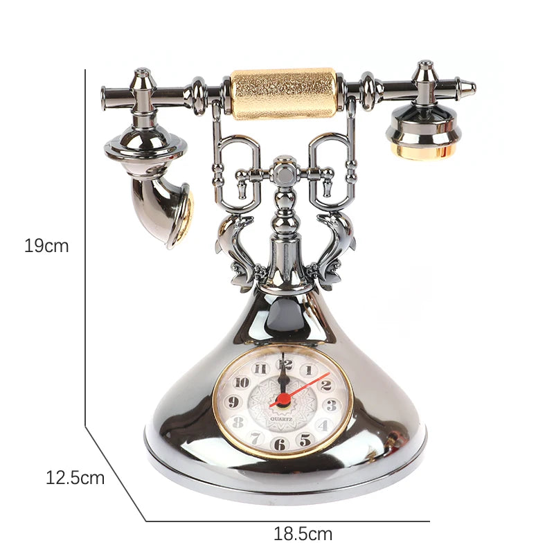 Retro Alarm Clock Telephone Model | Vintage Desktop Ornament Desktop Ornament QXL
