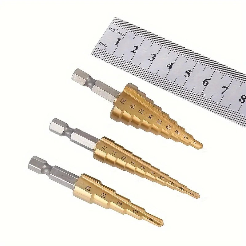Step Drill Bit Set – Multi-Size for Wood & Metal | High Precision Step Drill Bit Set QXL