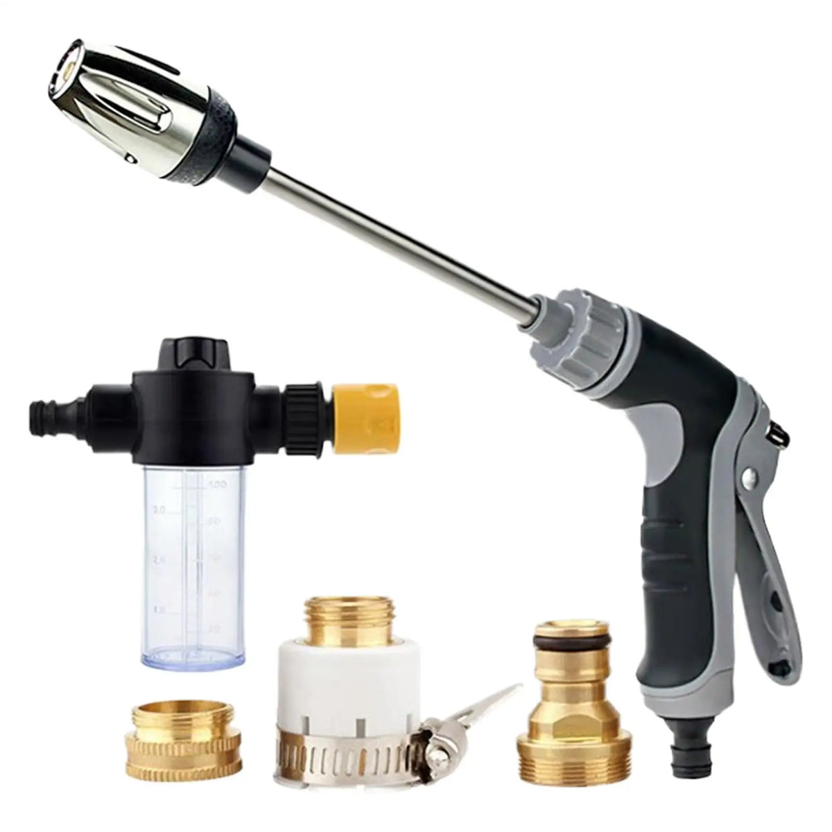 High-Pressure Washer Wand & Foam Cannon | Metal Extension Pressure Washer Wand QXL