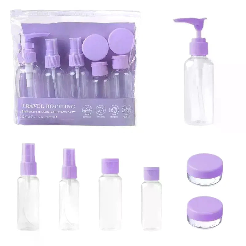 Travel Refillable Bottle Set – 8-Pc Cosmetic Travel Containers Travel Bottle Set QXL