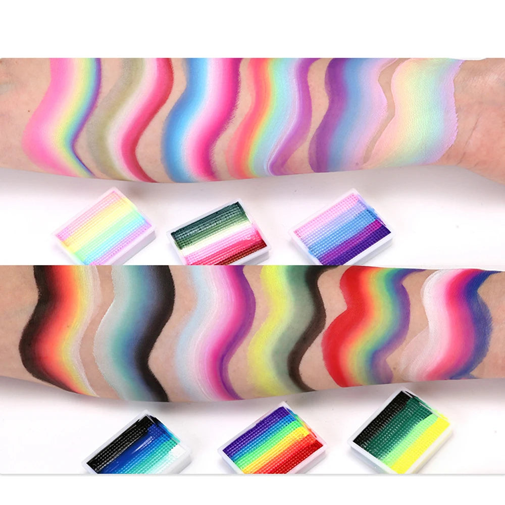 VERONNI 12-Color Water-Soluble Face & Body Paint | Rainbow Set Face & Body Paint QXL