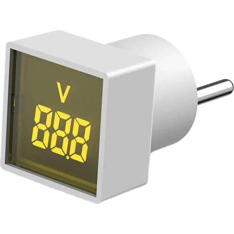 Plug-In Digital AC Voltmeter | Euro Plug 50–500V LED Digital AC Voltmeter QXL Yellow