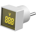 Plug-In Digital AC Voltmeter | Euro Plug 50–500V LED Digital AC Voltmeter QXL Yellow
