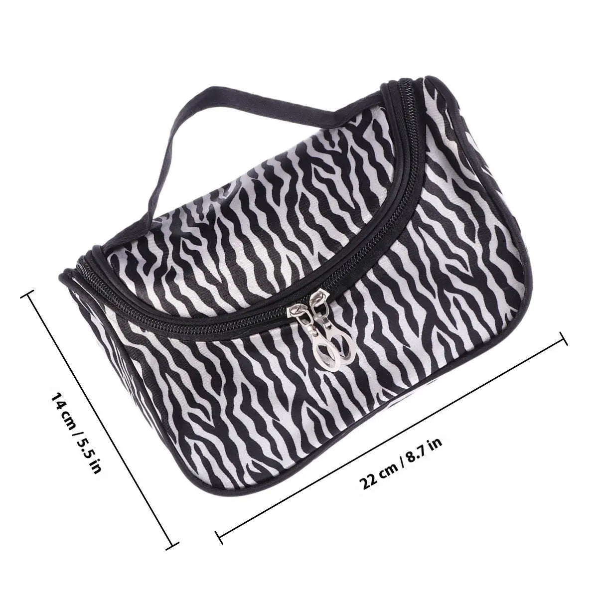 Zebra Print Nylon Makeup Bag | Travel Organizer for Women Makeup Travel Bag QXL