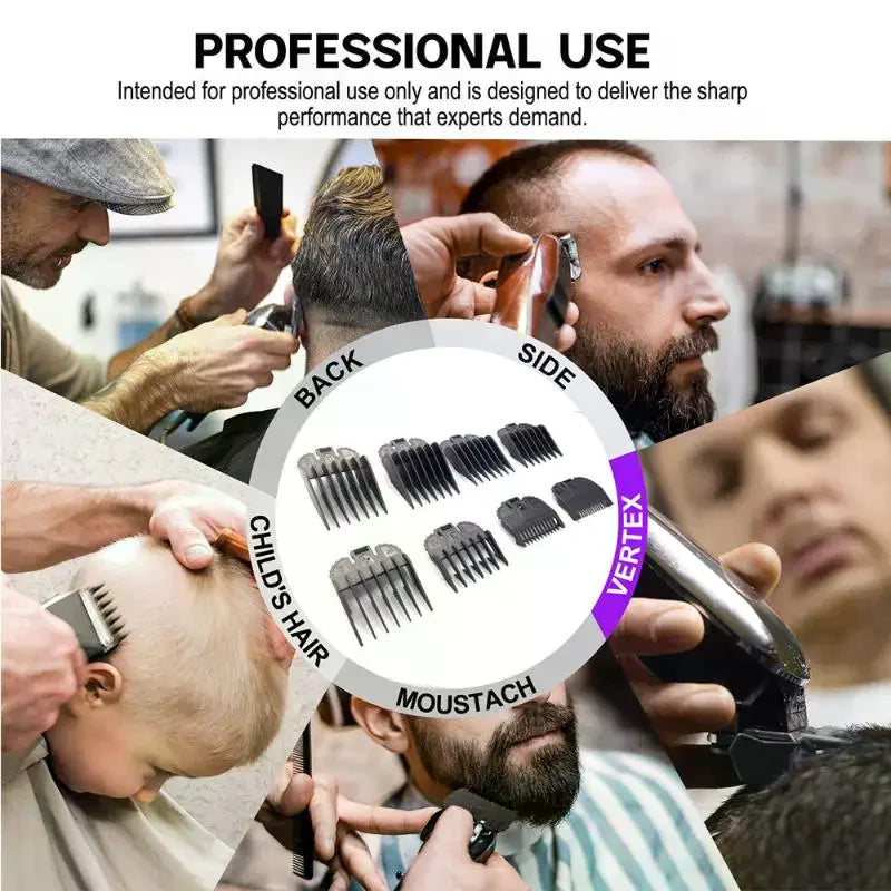 8-Piece Hair Clipper Guard Comb Set | Universal 1.5–25mm Clipper Guard Set QXL