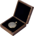 4x4" Walnut Wood Watch Box | Pocket Watch Organizer Case Watch Display Box QXL AECH04-16455