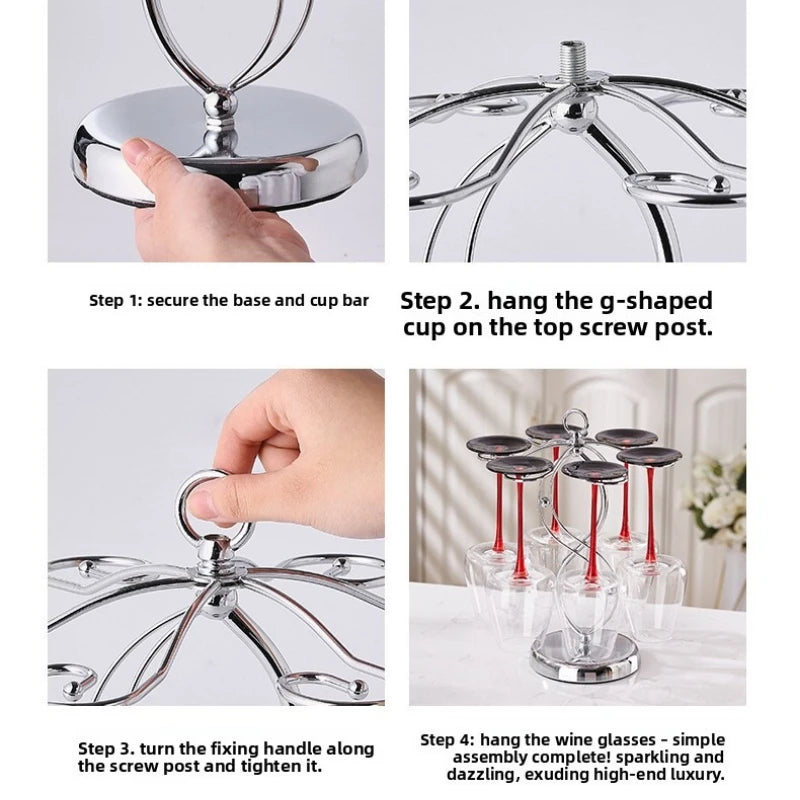 Modern Wine Glass Rack – Hanging & Floor Stand Stemware Organizer Wine Glass Rack QXL