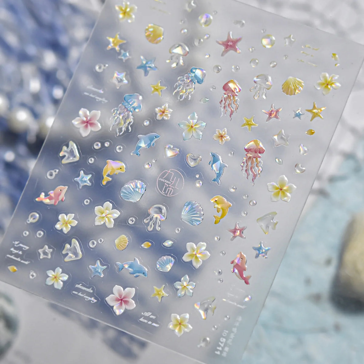 5D Ocean Nail Art Stickers – Jellyfish, Starfish & Dolphin Decals Nail Art Stickers QXL