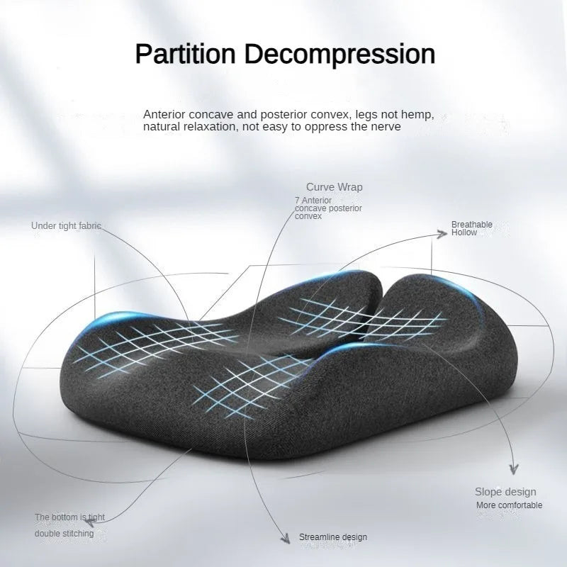 Memory Foam Coccyx Seat Cushion | Office Chair & Car Memory Foam Seat Cushion QXL
