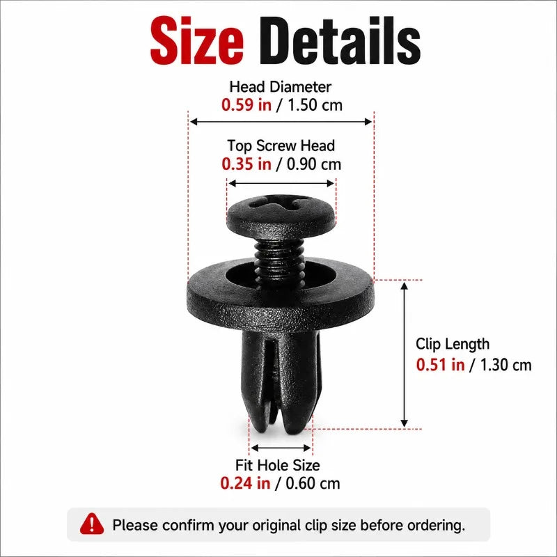 100-Pack 6mm Car Push Retainer Clips | Trim Panel Fastener Kit Trim Panel Fasteners QXL