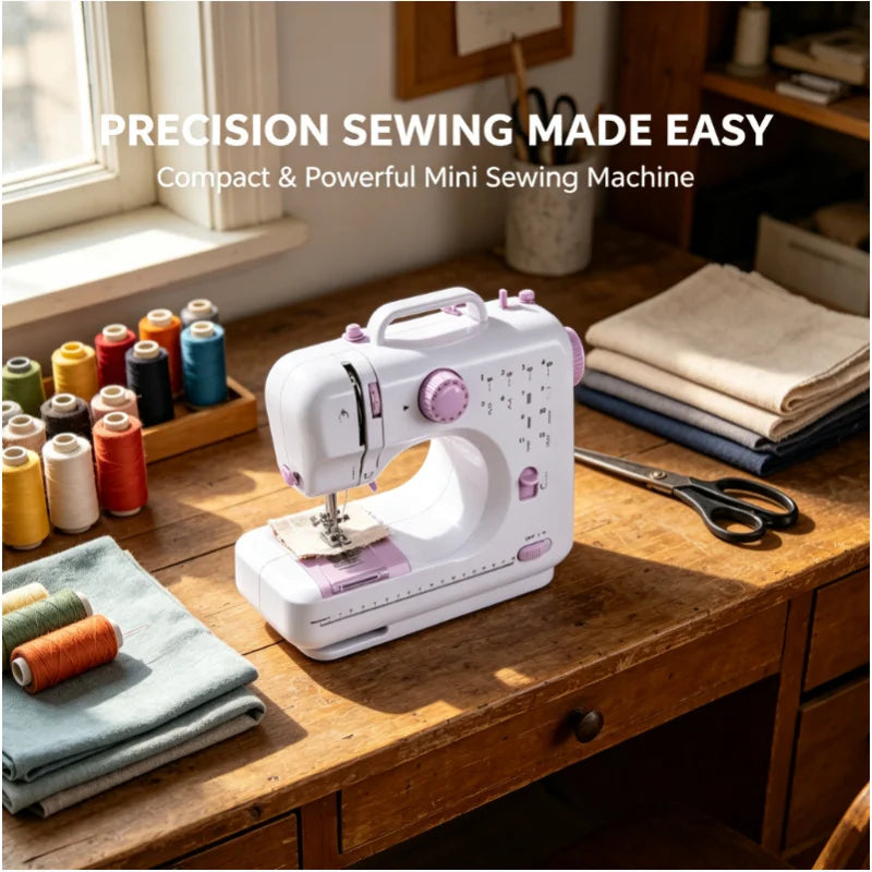 Portable Mini Electric Sewing Machine | 12 Stitches & Pedal Electric Sewing Machine QXL