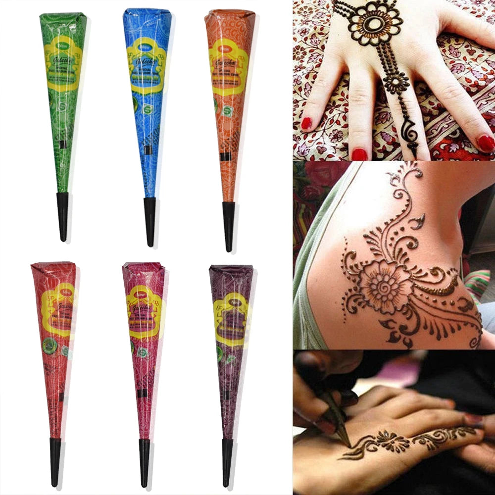 25g Natural Henna Paste Cone | Temporary Body Art Tattoo Henna Paste Cone QXL