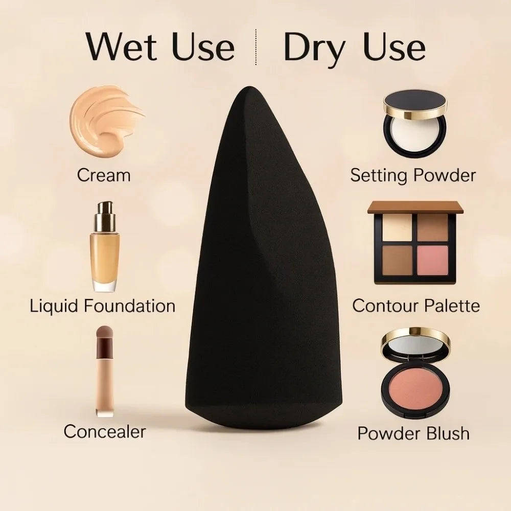 Conical Makeup Blending Sponge | Contour & Concealer Puff Makeup Blending Sponge QXL